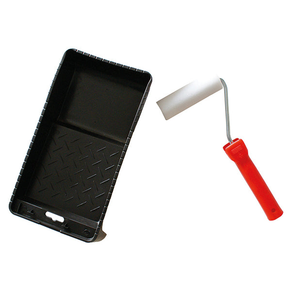 4 Inch Paint Roller Kit with Tray - Stone Tile Sealing Set