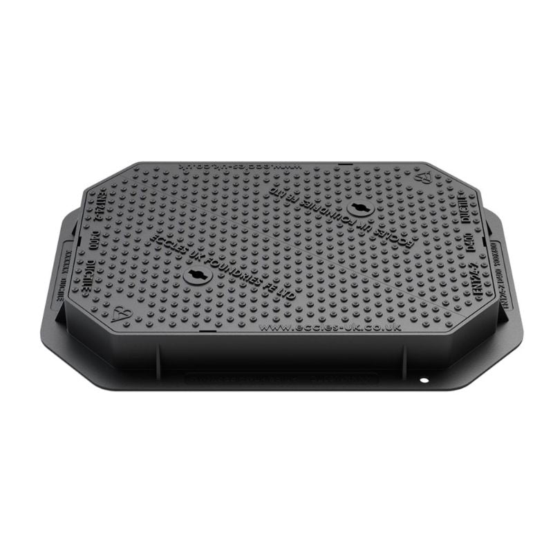 EBP Ductile Iron Class D400 Loading Double Triangular Manhole Cover - All Sizes