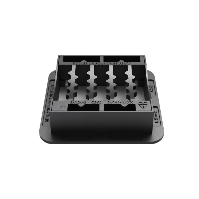 EBP 225mm x 225mm x 70mm Cast Iron B125 - Fixed Hinge and Dished Gully Grate