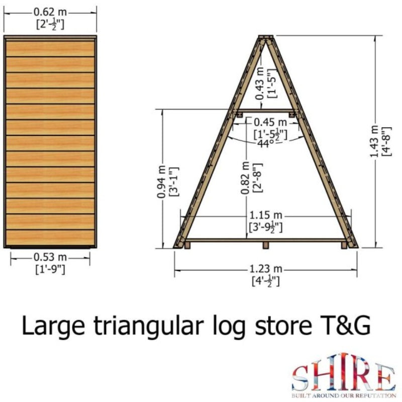 Shire Pressure Treated Tongue and Groove Large Triangular Log Store