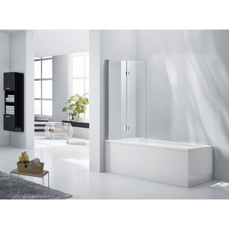 Aqua Aquaglass 6mm 2-Panel Folding Hinged Bath Screen 1400mm x 800mm