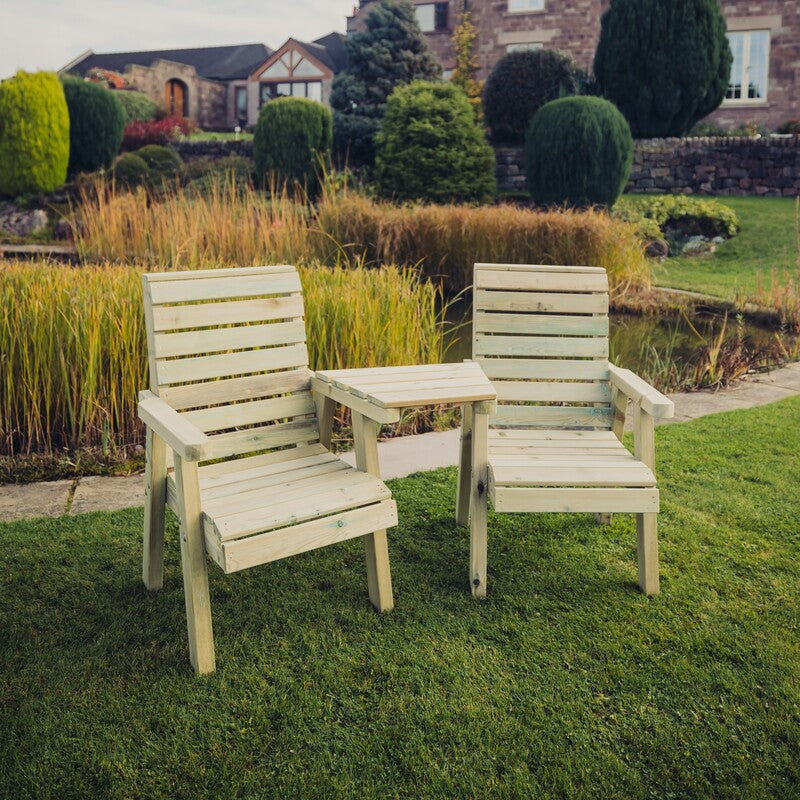 Churnet Valley Clover Love Seats with Angled Tray