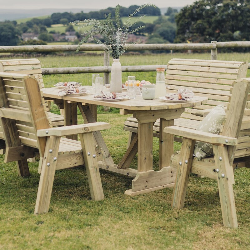 Churnet Valley Ergo 6 Seat Table Set (2 Chairs and 2 Benches)