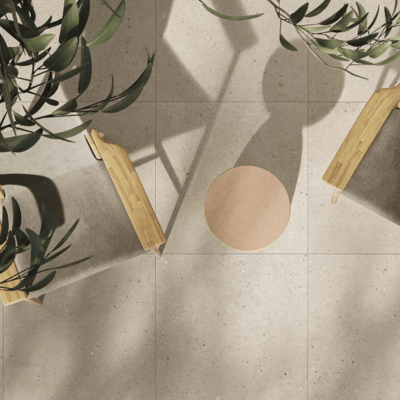 Newgale Terrazzo Outdoor Porcelain Paving Tile - 1200mm x 600mm - Beige - Spectrum