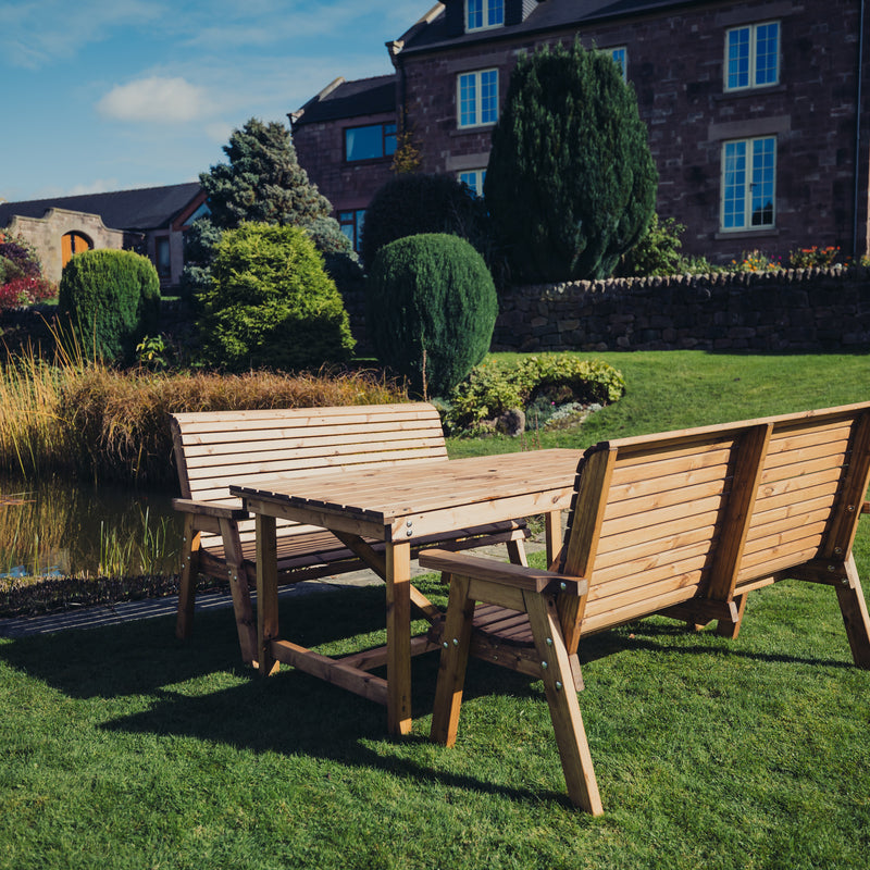 Churnet Valley 6 Seat Set (2 x 3 Seat Benches) 179.5 cm Table
