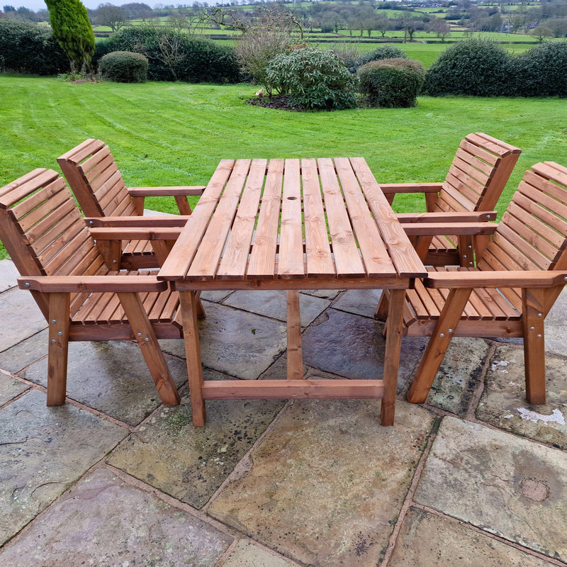 Churnet Valley 4 Seat Table Set (4 Chairs) 179.5cm Table