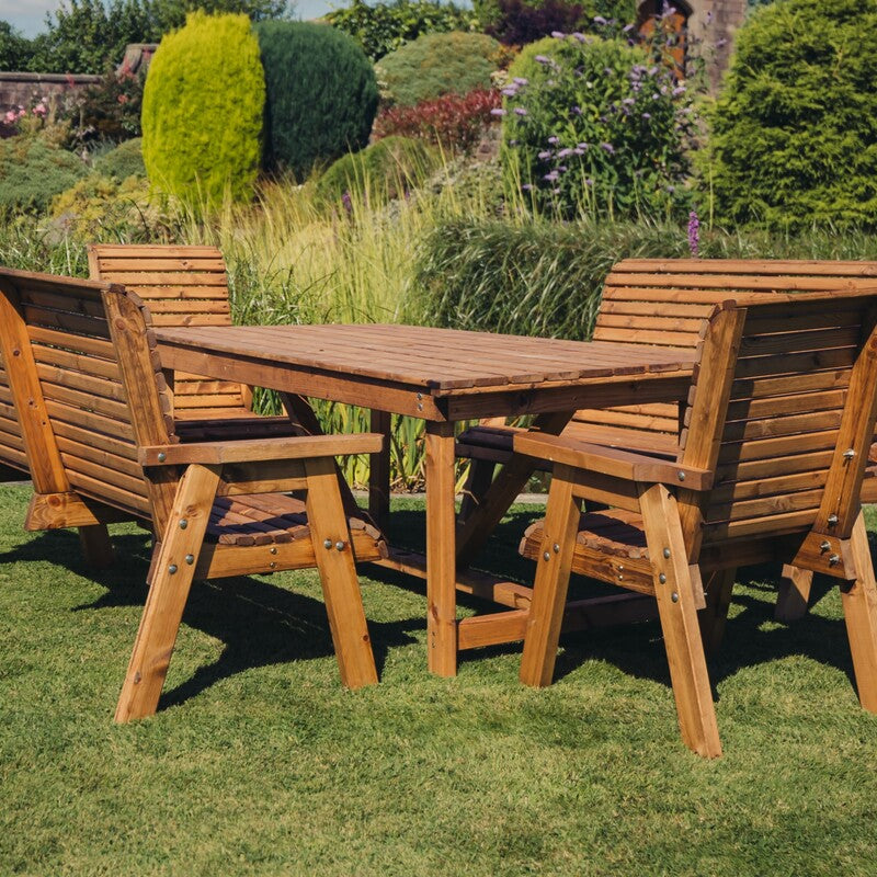 Churnet Valley 8 Seat Table Set (2 Chairs and 2 x 3 Seat Benches)