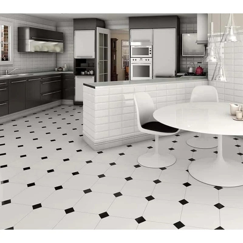 Alaska Octagonal Satin White 316mm x 316mm (10 per Box)