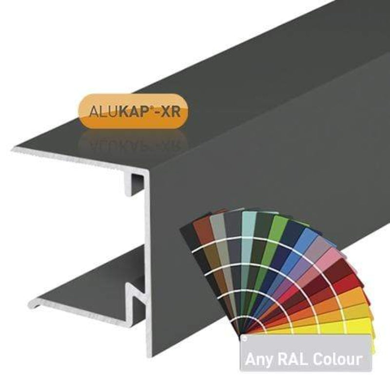 Alukap-XR 45mm Grey Aluminium Endstop Bar - Rafter Gasket & End Cap