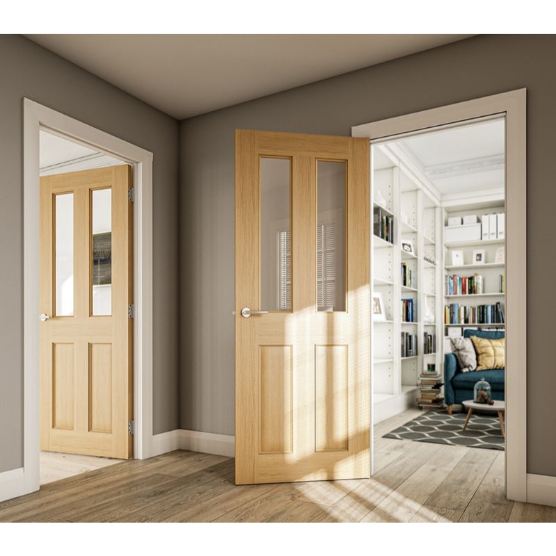 Deanta Bury Prefinished Oak Glazed FD30 Door 1981 x 838 x 45mm
