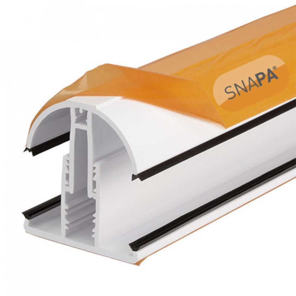 Snapa Lean-to Bar 10, 16, 25, 32, & 35mm - White (Including End Cap) - 2.5m