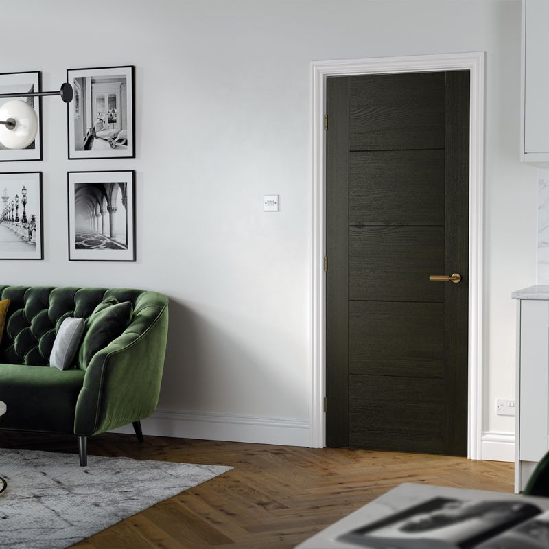 LPD Vancouver 5P Smoked Oak Pre-Finished Internal Door - 78in x 27in x 35mm (1981 x 686mm)