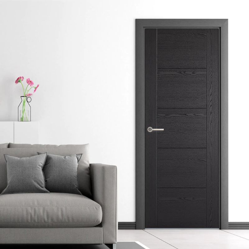 LPD Vancouver 5P Black Ash Laminated Internal Door - 78in x 30in x 35mm (1981 x 762mm)