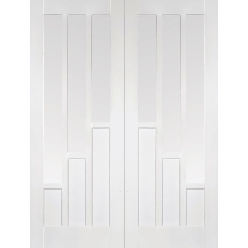 Image for LPD White Coventry Glazed Internal Door Pair-78in x 42in x 40mm (1981 x 1067mm)