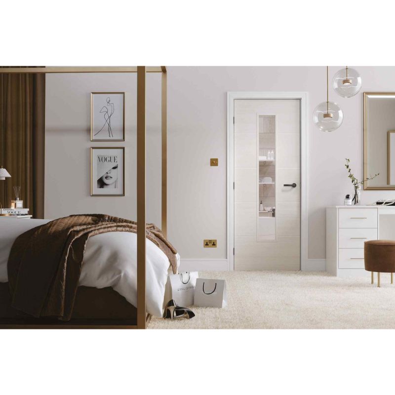 LPD Santandor Ivory Laminated Internal Glazed Door 78in x 27in x 35mm (1981 x 686mm)