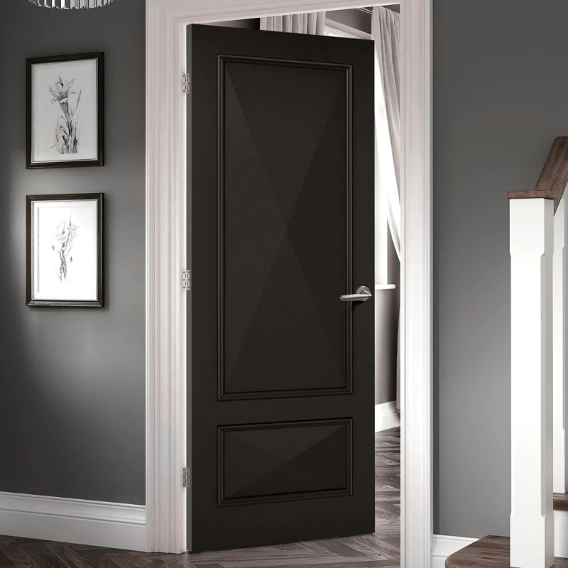 LPD Knightsbridge Black Primed 2 Panel Internal Door - 78in x 27in (1981 x 686mm)