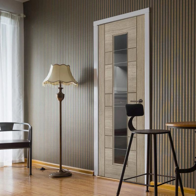 LPD Edmonton Light Grey 1L Pre-Finished Internal Glazed Door - 78in x 27in x 35mm (1981 x 686mm)