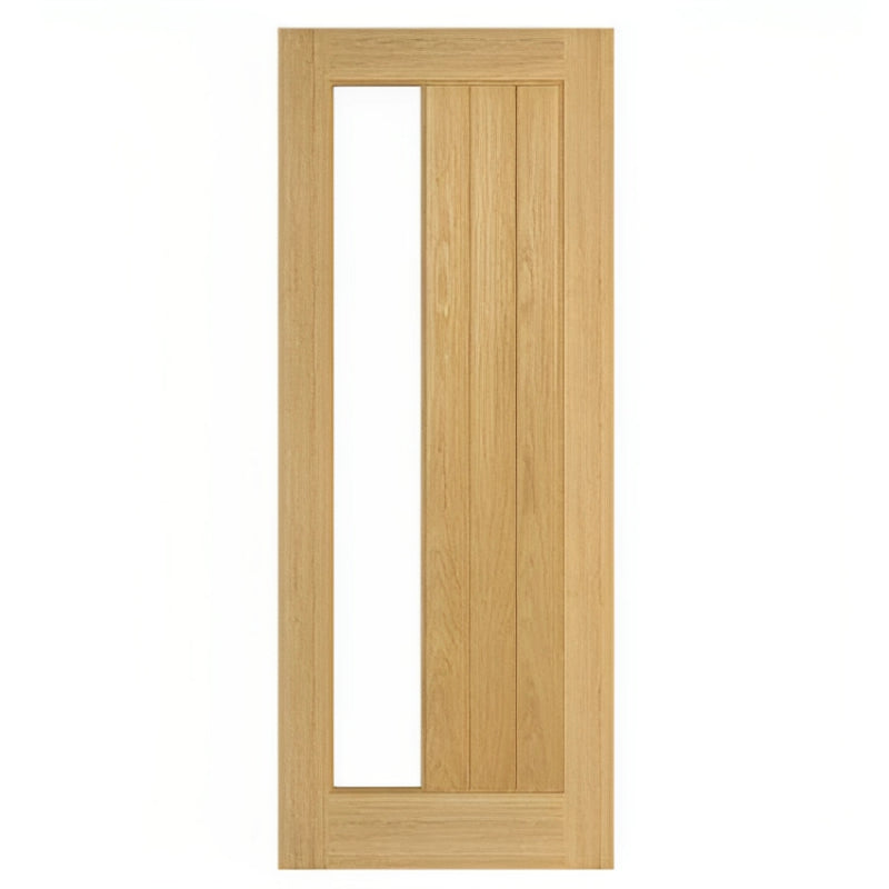 Deanta Ely Prefinished Oak 1SL Glazed Internal Door - All Sizes