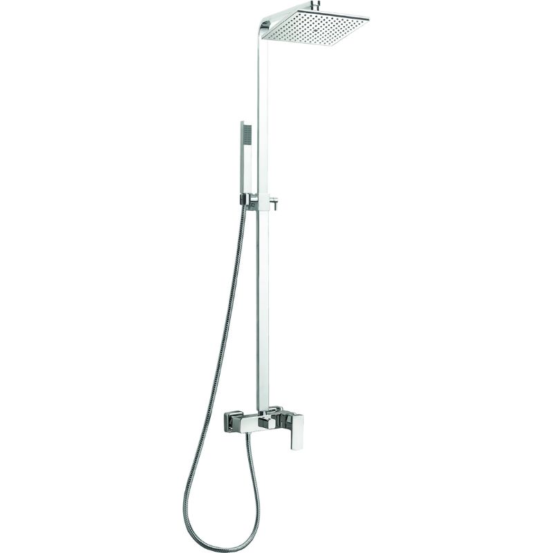Aqua Cube Shower Column w/ Diverter and Shower Head - Chrome