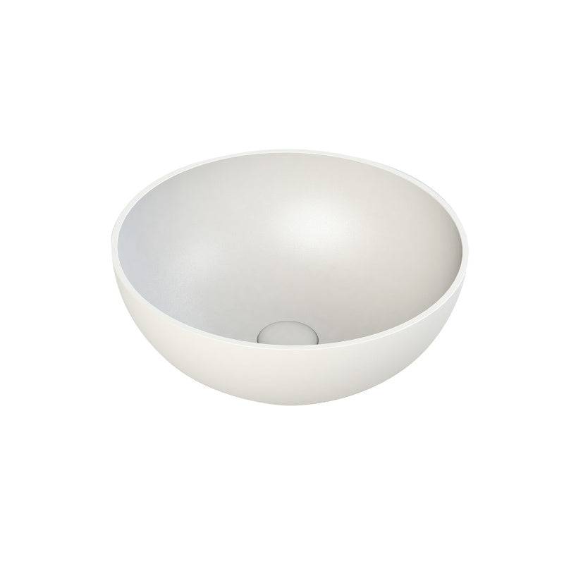 Aqua Galvano Round Rolid Surface Basin - W400mm x H155mm x D400mm