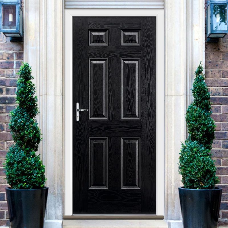 LPD GRP Colonial 6 Panel Black Exterior Door- 2032 x 813 x 44mm (80" x 32")