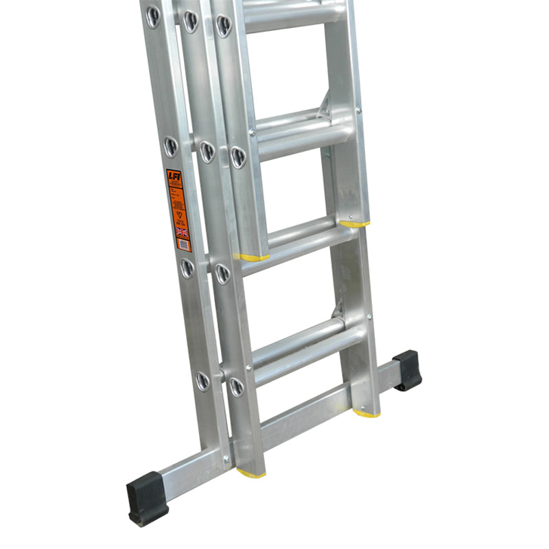 LFI PRo Triple Section 9 Rung Ladder 2.5m with Stabiliser