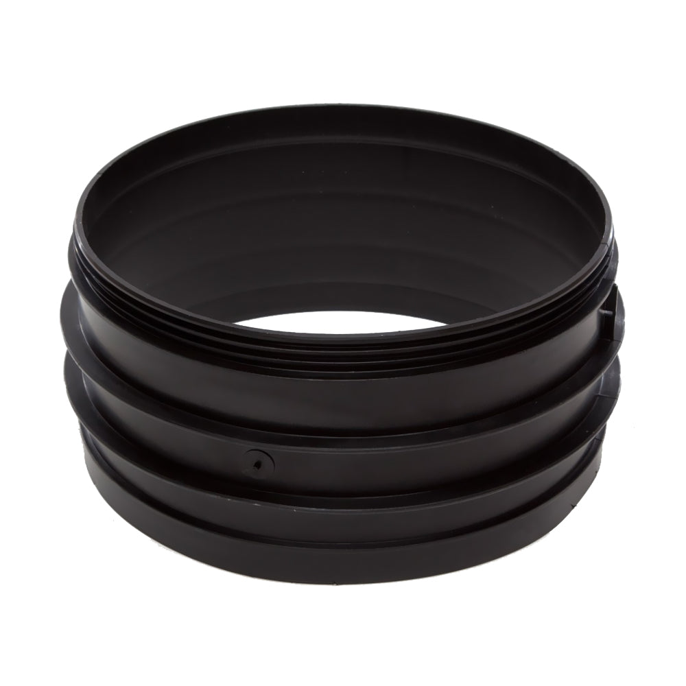 Davant Inspection Raiser, 140mm height, black plastic with grooved texture for secure fitting in plumbing applications.