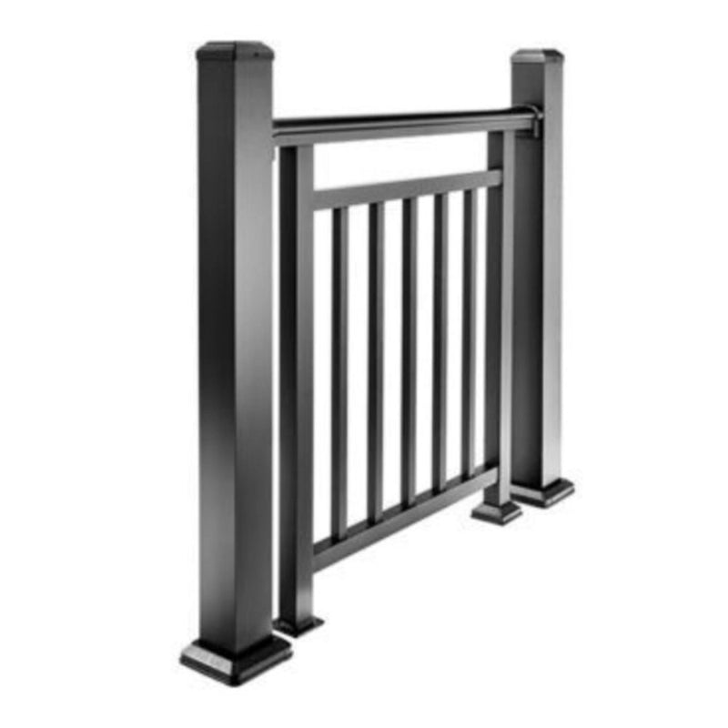 Cladco Aluminium Balustrade Post 1200mm x 100mm x 100mm - Black with Cap and Foot Caps