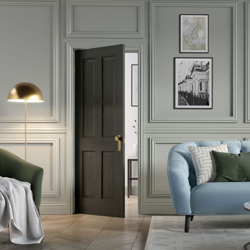 LPD Regency 4P Smoked Oak Pre-Finished Internal Fire Door - 78in x 33in x 44mm (1981 x 838mm)