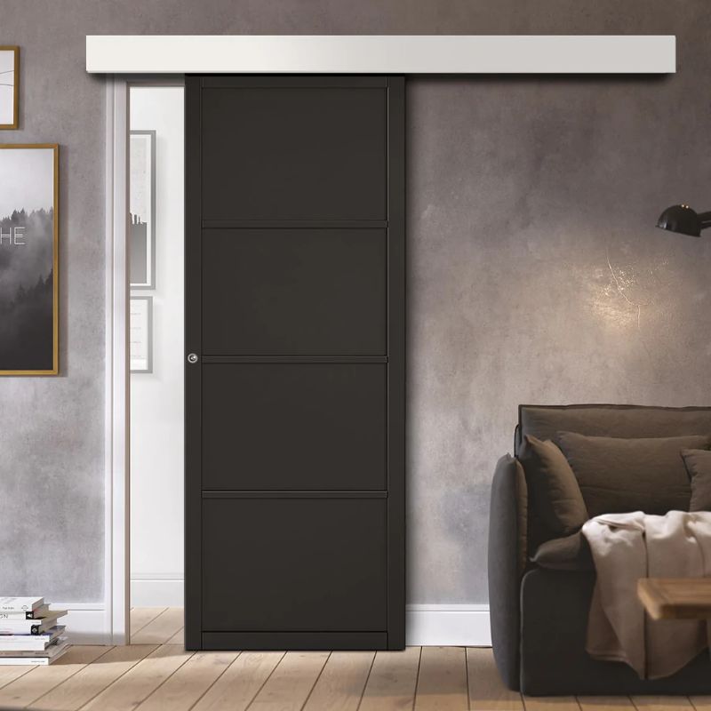 LPD Soho Black Primed Internal Industrial Style Door - 78in x 30in (1981 x 762mm)