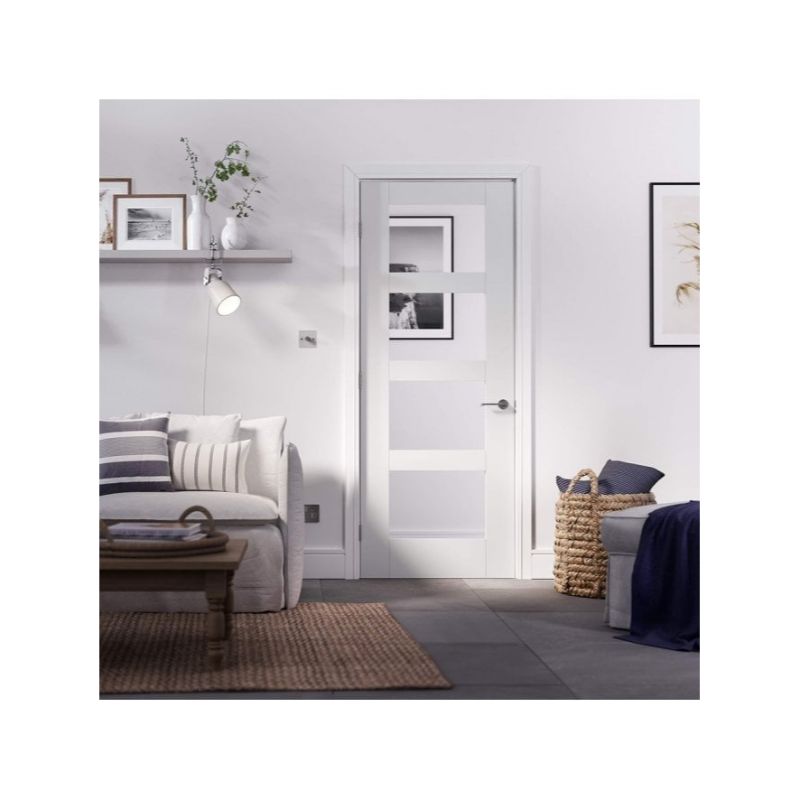 LPD Shaker 4 Glass White Primed - 78In x 33In x 35mm (1981 x 838mm)