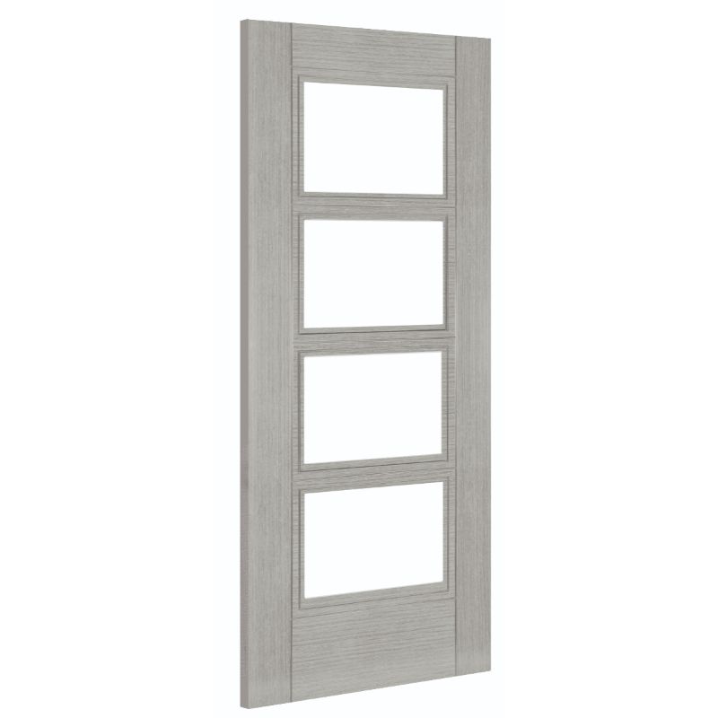 Deanta Montreal Internal Fire Door Light Grey Ash Glazed - 78in x 30in (1981 x 762mm)