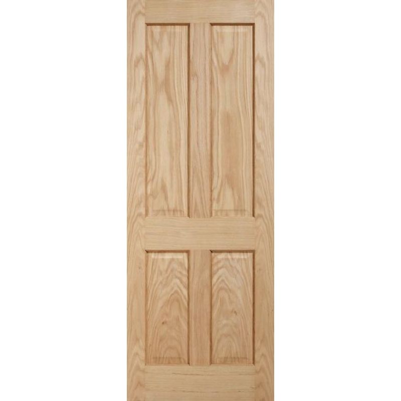 LPD Regency Oak 4 Panel Unfinished Internal Fire Door 78in x 27in x 44mm (1981 x 686mm)