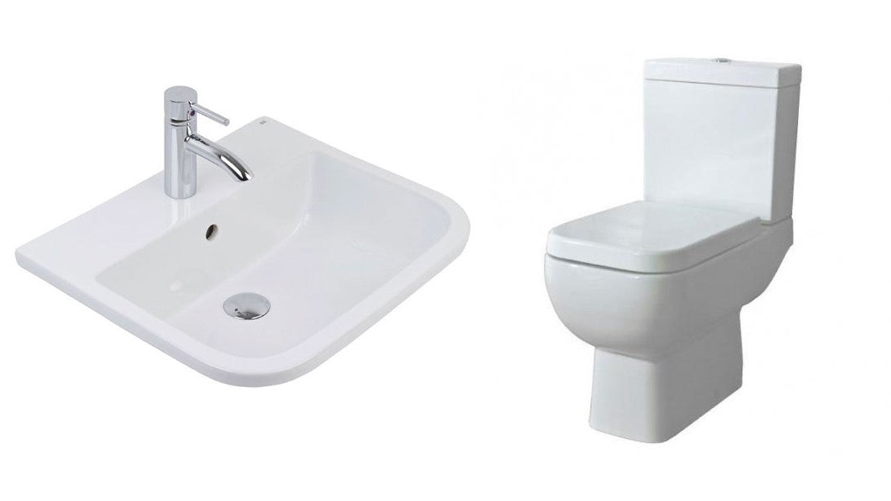 Image Of RAK Bathroom Suite Series 600 (Inset Vanity Basin 500mm 2TH, Full Access Toilet)