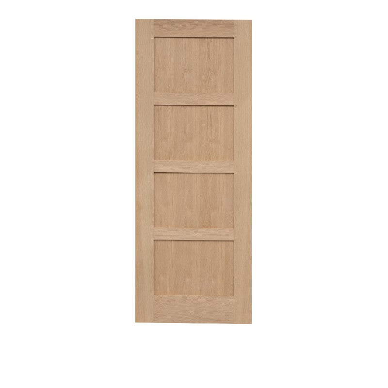 Shaker 4 Panel Unfinished Internal Oak Door - All Sizes