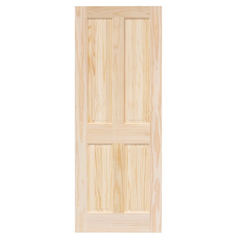 Victorian 4 Panel Clear Pine Panel Unfinished Internal Door - All Sizes