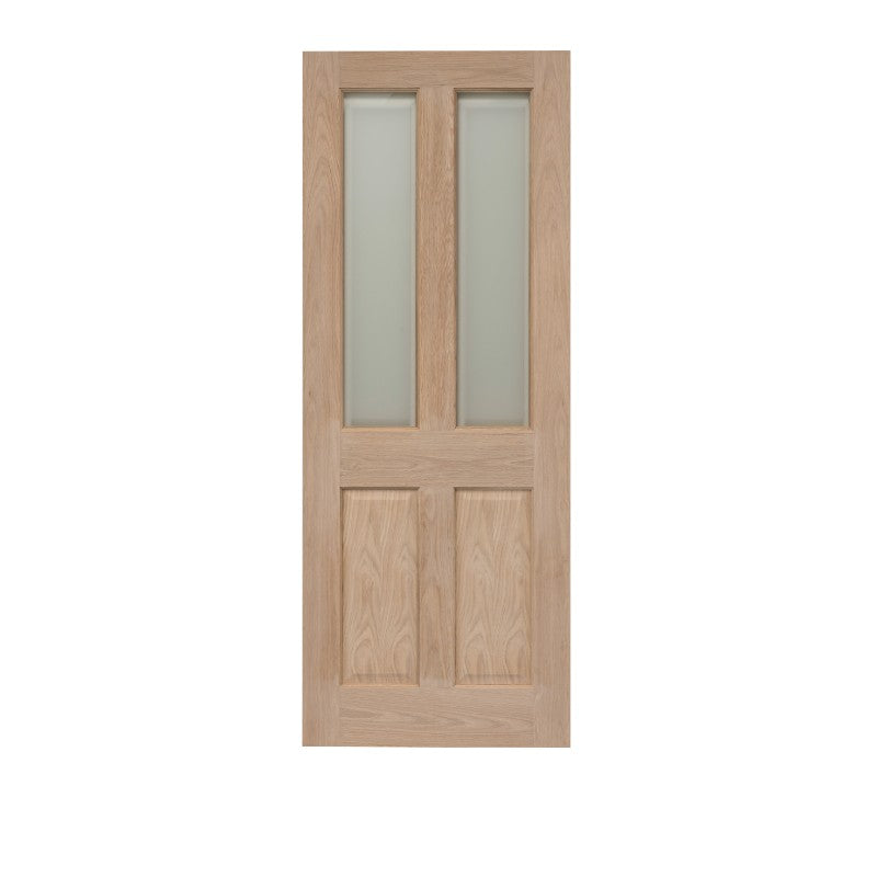 Victorian 4 Panel Oak Glazed Unfinished Internal Door - All Sizes