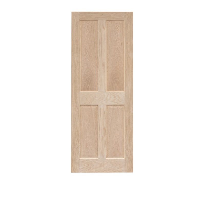 Victorian 4 Panel Unfinished Internal Oak Fire Door FD30 - All Sizes