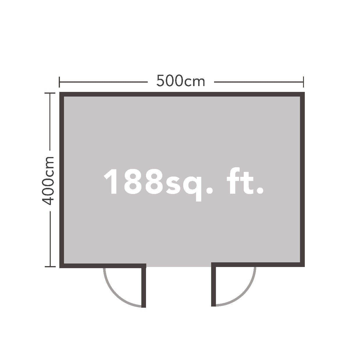 Forest Mendip Log Cabin Pent Roof, Double Glazed, 24kg Polyester Felt, no Underlay - 5.0m x 4.0m - VMEN45D54P2HD