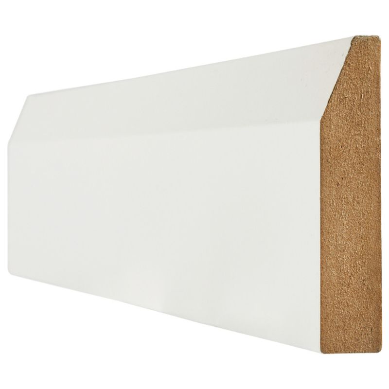 LPD White Primed Chamfered Skirting Board - 3000mm x 95mm x 18mm