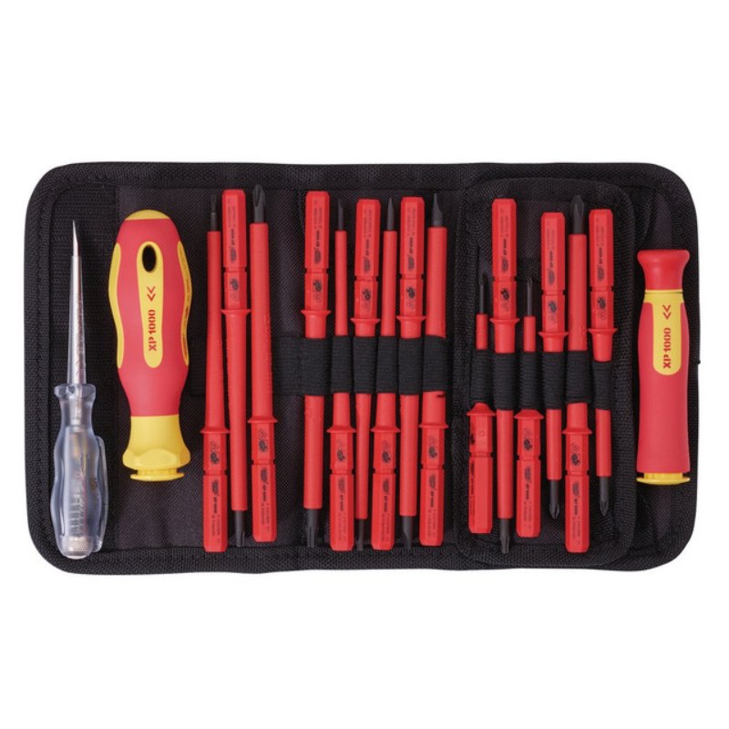 Ergo-Plus Fully Insulated Interchangeable Blade Screwdriver Set - (18 Piece)