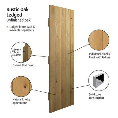 JB Kind Ledged and Braced Softwood Internal Door - All Sizes