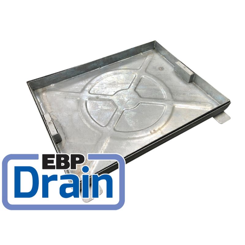 EBP 600mm x 450mm x 10 Tonne Shallow Block Pavior with Keys 60mm Deep - Galvanised Manhole Cover