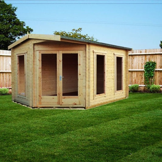 Shire Rivington Corner Log Cabin - 10ft x 14ft
