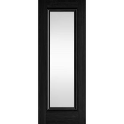 JB Kind Haddon Black Laminate Glazed Internal Door - All Sizes