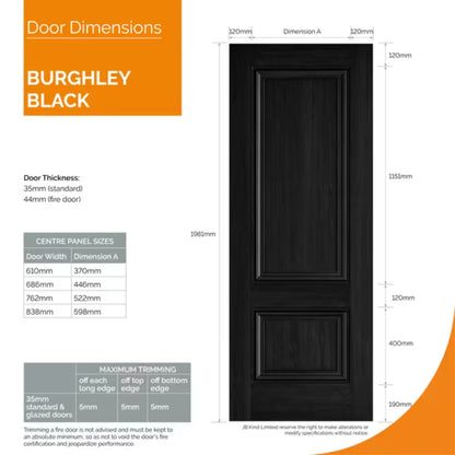 JB Kind Burghley Black Laminate Internal Door - All Sizes