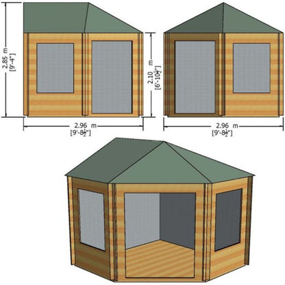 Shire Ardcastle Corner Log Cabin - 10ft x 10ft