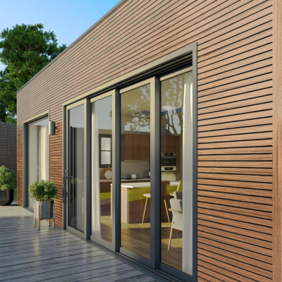 ShadowClad slatted composite cladding panel in Golden Oak, 2900mm x 175mm x 9mm, ideal for outdoor use.