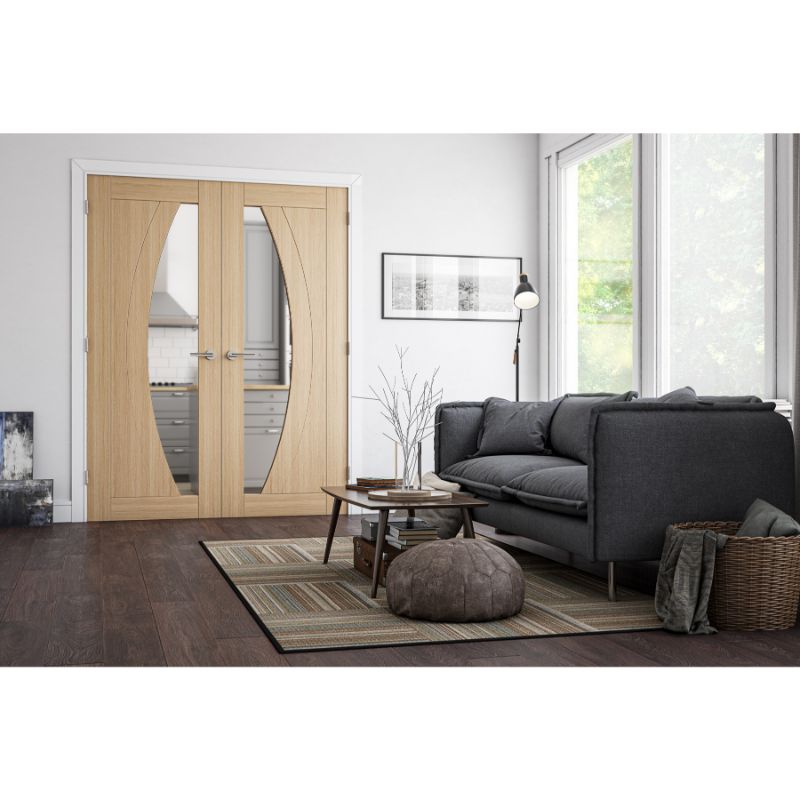 Deanta Ravello Prefinished Glazed Oak Interior Door - 1981 x 610 x 35mm (78 x 24in)