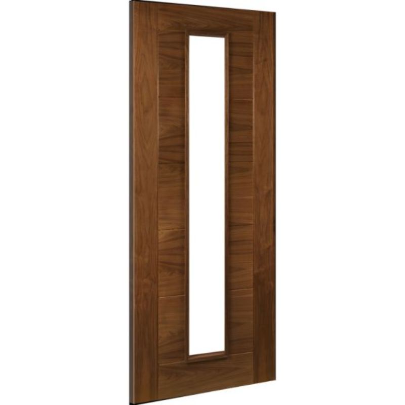 Deanta Seville Walnut Internal Fire Door Glazed Prefinished - 78in x 33in (1981 x 838mm)